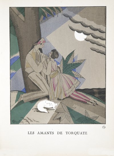 Les Amants de Torquate, da una collezione di tavole di moda, 1921 da Charles Martin