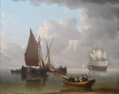 Navi calme al largo, c.1800 da Charles Martin Powell