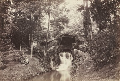 Vista della piccola grotta verso lo stagno dei cervi, Bois de Boulogne da Charles Marville