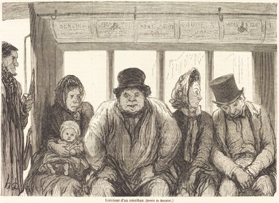 Interno di un Omnibus [parte inferiore] da Charles Maurand after Honoré Daumier