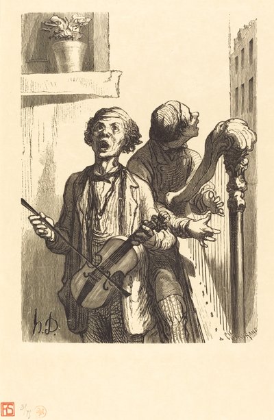 I Cantanti di Strada da Charles Maurand after Honoré Daumier