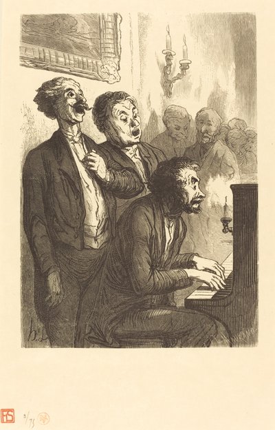 I cantanti da salotto da Charles Maurand after Honoré Daumier