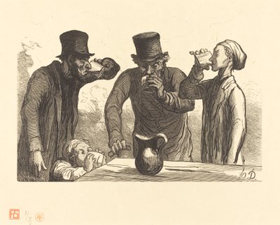 Fisiologia del bevitore: i quattro età da Charles Maurand after Honoré Daumier
