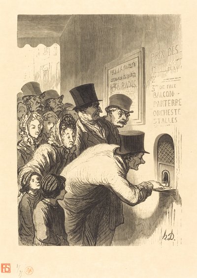 Uno sportello di teatro da Charles Maurand after Honoré Daumier
