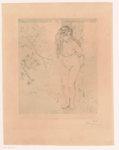 Eva appoggiata a un albero da Charles Maurin (signed by artist)