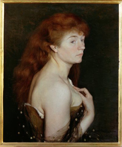 Ritratto di giovane donna rossa da Charles Maurin
