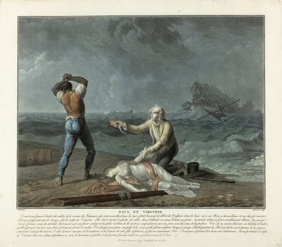 Il ritrovamento del corpo di Virginie, tavola 5 di Paul et Virginie da Charles Melchior Descourtis