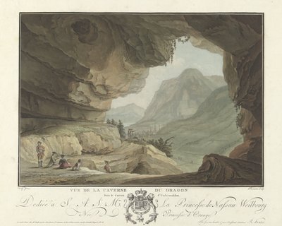 Veduta di un paesaggio dalla Grotta del Drago da Charles Melchior Descourtis