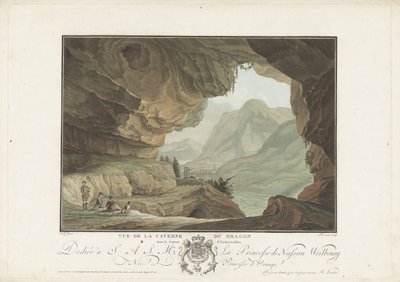 Veduta di un paesaggio dalla Grotta del Drago da Charles Melchior Descourtis