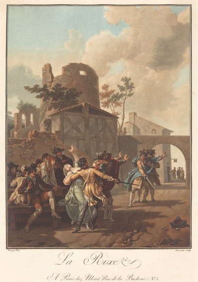 La rissa, c. 1792 da Charles Melchior Descourtis