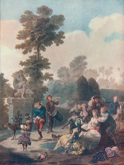 Le Tambourine, c. 1780 da Charles Melchior Descourtis