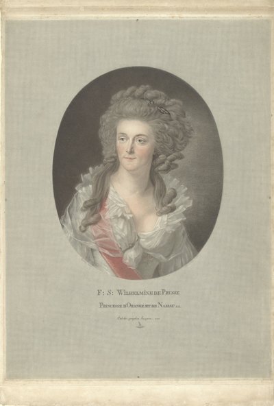 Ritratto di Guglielmina di Prussia, principessa di Orange-Nassau da Charles Melchior Descourtis