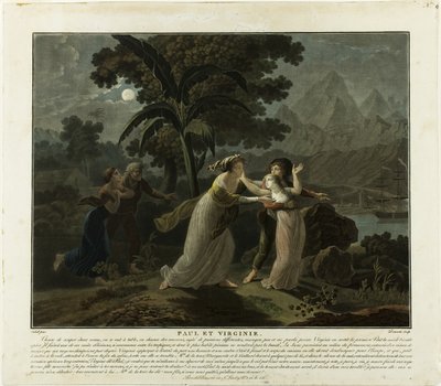 La partenza, tavola 4 di Paul et Virginie da Charles Melchior Descourtis