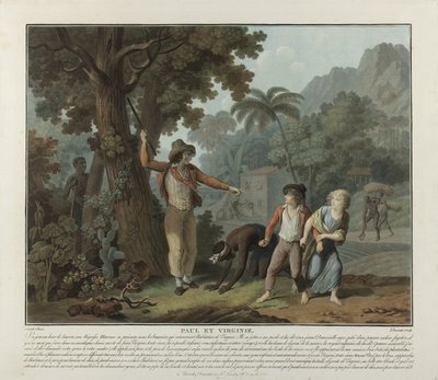 Lo schiavo fuggitivo, tavola 2 da Paul et Virginie da Charles Melchior Descourtis