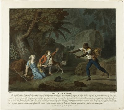La notte, tavola 1 da Paul et Virginie da Charles Melchior Descourtis