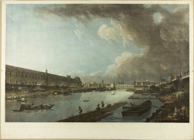Veduta delle Tuileries, del Louvre e del Pont Neuf da Charles Melchior Descourtis