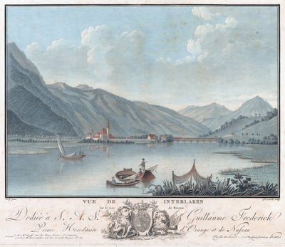 Vue de Interlaken, 1787 circa (acquaforte e acquatinta) da Charles Melchior Descourtis