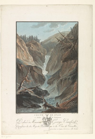 Cascata del fiume Aare da Charles Melchior Descourtis