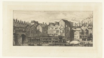 Facciate posteriori di case con pellicciai sulla Senna vicino a Pont-au-Change a Parigi da Charles Meryon