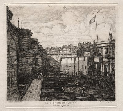 Stabilimento di bagni freddi di Chevrier, Parigi da Charles Meryon