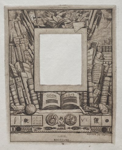 Progetto per una cornice per il ritratto di Armand Guéraud, 1862 da Charles Meryon