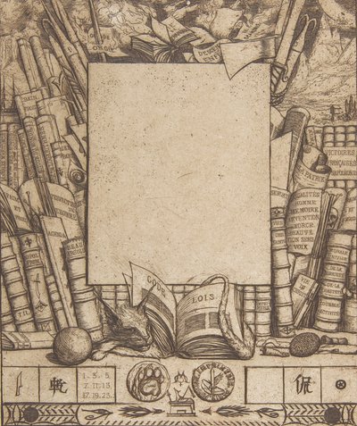 Progetto per una cornice per il ritratto di Armand Guéraud, 1862 da Charles Meryon