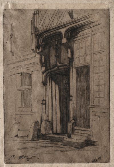 Portale di un antico convento in Rue Mirabeau, Bourges da Charles Meryon
