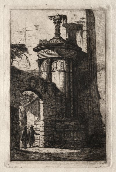 Ingresso al convento dei Cappuccini francesi ad Atene da Charles Meryon