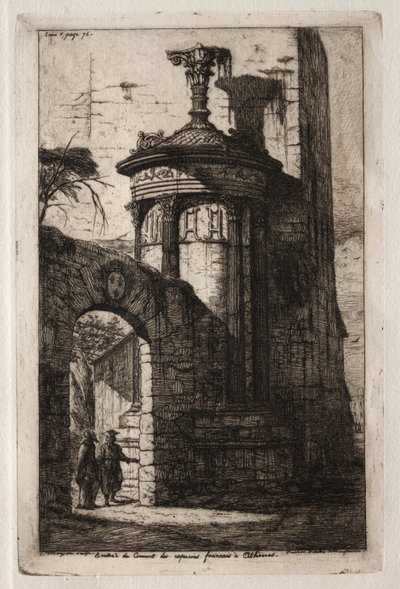 Ingresso al Convento dei Cappuccini Francesi ad Atene da Charles Meryon