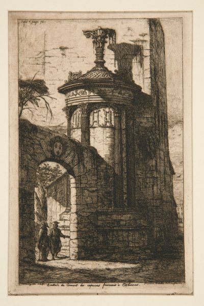 Ingresso del monastero dei cappuccini francesi ad Atene da Charles Meryon