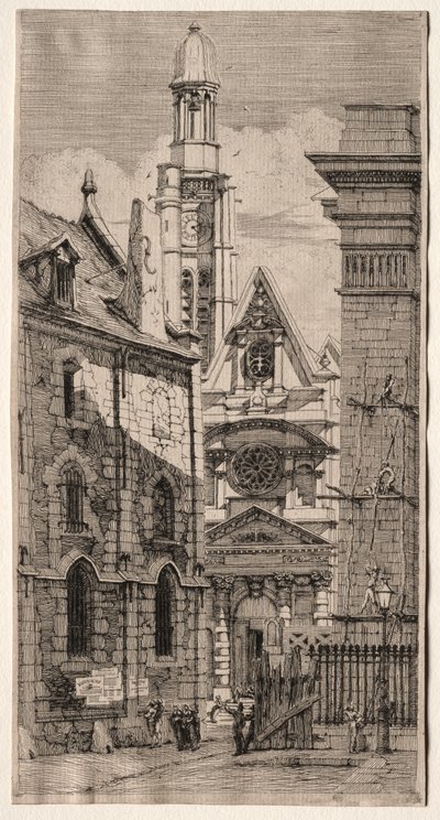 Incisioni di Parigi: Chiesa di Santo Stefano del Monte da Charles Meryon