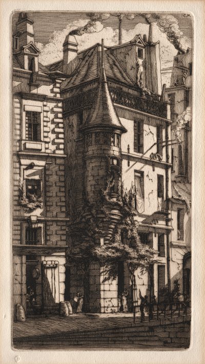 Incisioni di Parigi: Casa con una Torretta, Strada dei Tessitori da Charles Meryon