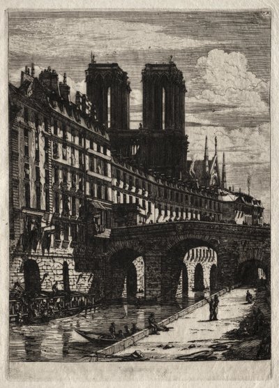 Incisioni di Parigi: Il Piccolo Ponte da Charles Meryon