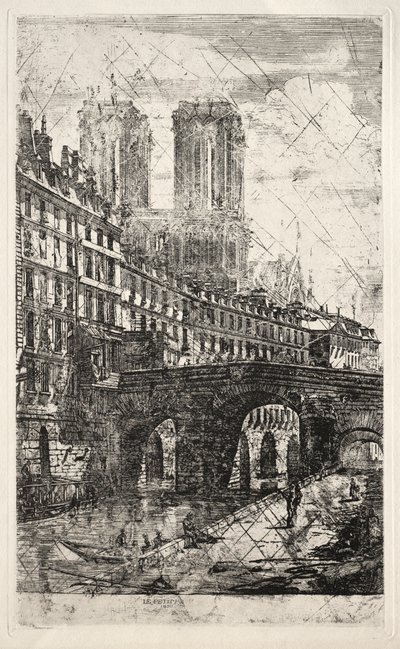 Acqueforti di Parigi: Il piccolo ponte, 1850 da Charles Meryon