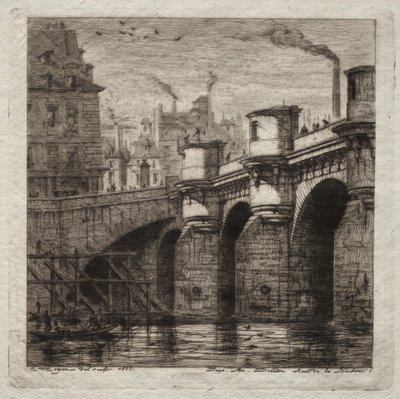 Incisioni di Parigi: Il nuovo ponte da Charles Meryon