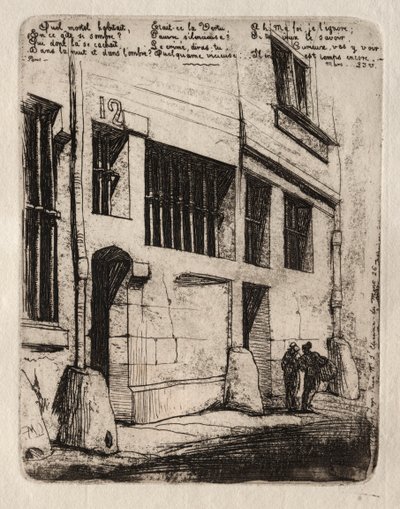 Incisioni di Parigi: La strada dei cattivi ragazzi, 1854 da Charles Meryon
