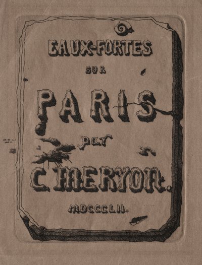 Incisioni di Parigi: Pagina del titolo, 1852 da Charles Meryon