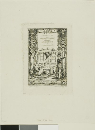 Frontespizio per il catalogo delle opere di Thomas De Leu da Charles Meryon