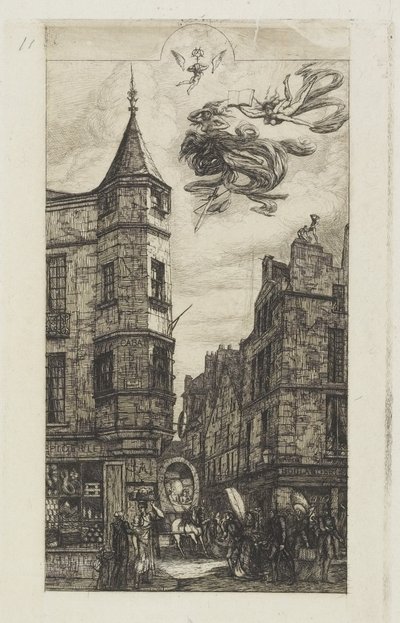 Casa con torretta, n. 22, 1861 da Charles Meryon