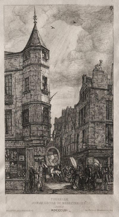 Casa con una Torretta, N. 22 Via della Scuola di Medicina da Charles Meryon