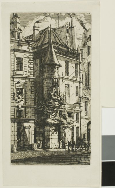 Casa con torretta, rue de la Tixeranderie, Parigi da Charles Meryon