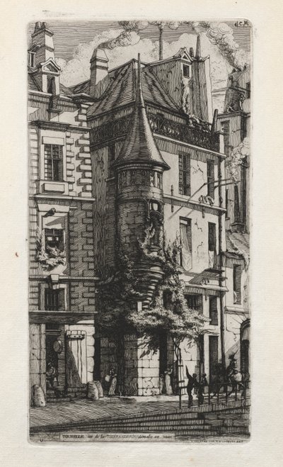 Casa con una torretta, rue de la Tixeranderie, Parigi da Charles Meryon