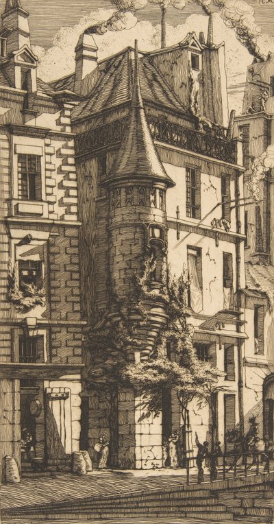 Casa con una torretta, rue de la Tixeranderie, Parigi da Charles Meryon