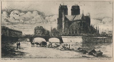 LAbside di Notre-Dame de Paris 4° Stato, 6 12 x 11 34 Pollici, 1854, 1927 da Charles Meryon