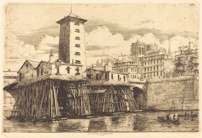La Pompa di Notre-Dame, Parigi da Charles Meryon