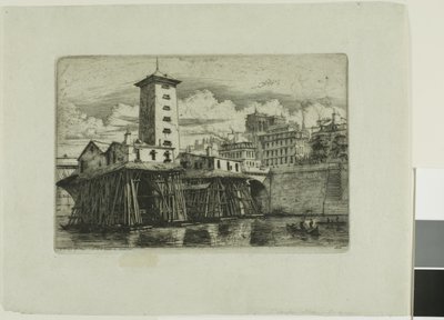 La Pompe Notre-Dame, Parigi da Charles Meryon