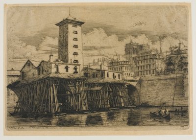 La Pompe Notre-Dame, Parigi da Charles Meryon