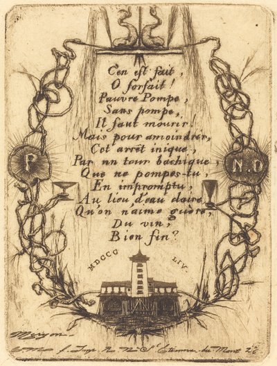 La piccola pompa, Parigi (La pompa di Notre Dame, piccola tavola) da Charles Meryon