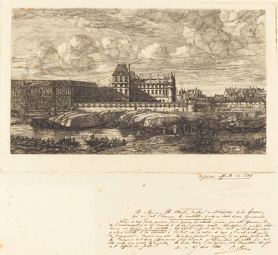 Il vecchio Louvre, da un dipinto di Zeeman, 1651 da Charles Meryon