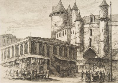 Le Grand Châtelet, Parigi da Charles Meryon
